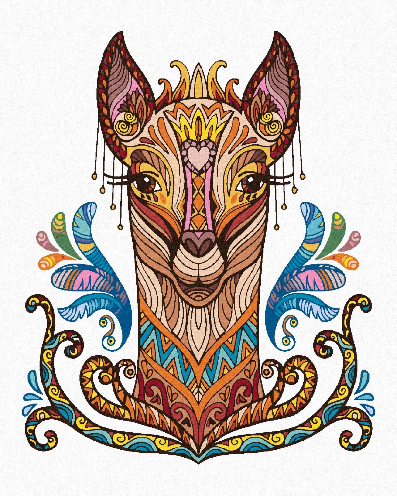 Zuty – Maľovanie Podľa Čísel – Mandala Lama, 40 × 50 cm, Plátno + Rám