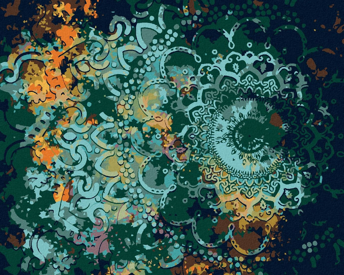 Zuty – Maľovanie Podľa Čísel – Abstraktná Mandala, 40 × 50 cm, Plátno