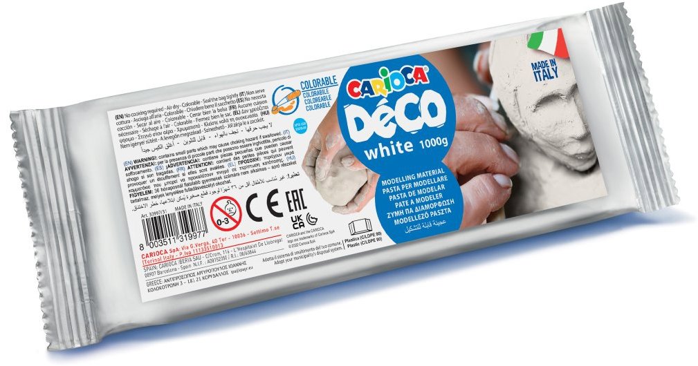 Carioca Déco bílá samotvrdnoucí modelovací hmota 1 kg