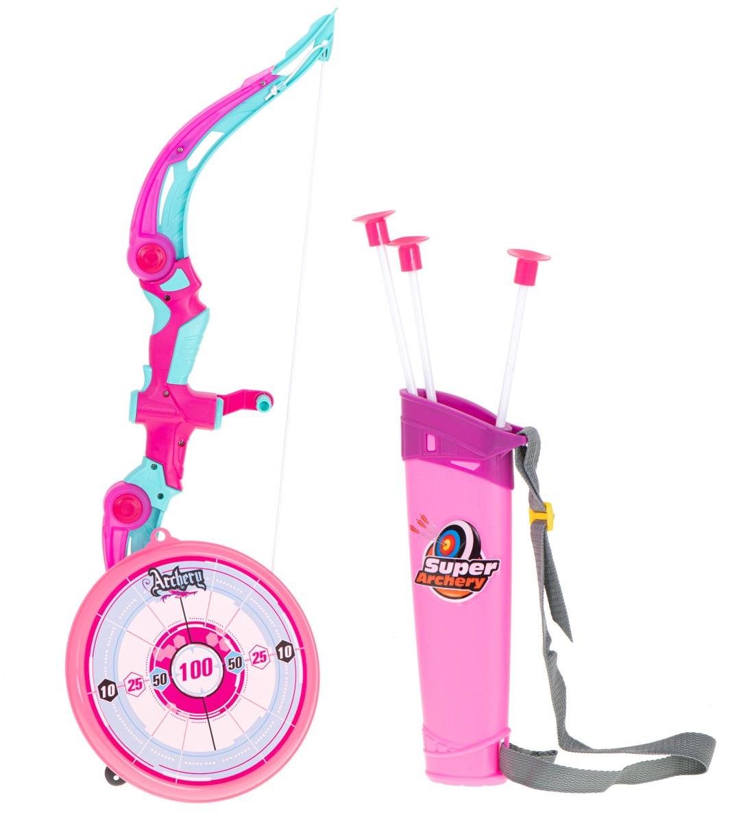 KIK KX6175 Hrací set Luk so šípmi a terčom ružový