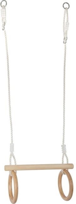 Small Foot Drevená hrazda s gymnastickými kruhmi 2v1