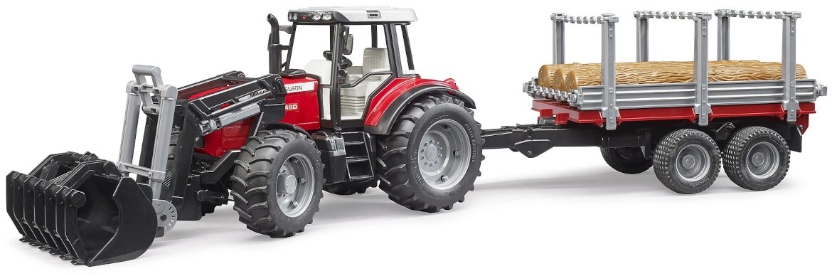 Bruder Farmer – Massey Ferguson traktor s vlekom
