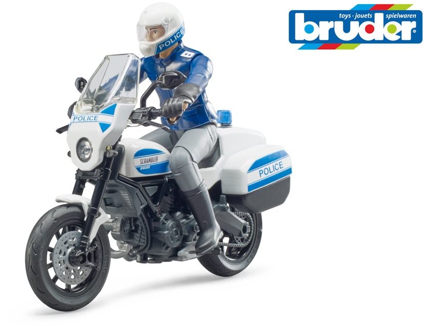 Bruder Pohotovostné vozidlá – Bworld policajná motorka Scrambler Ducati a policajt