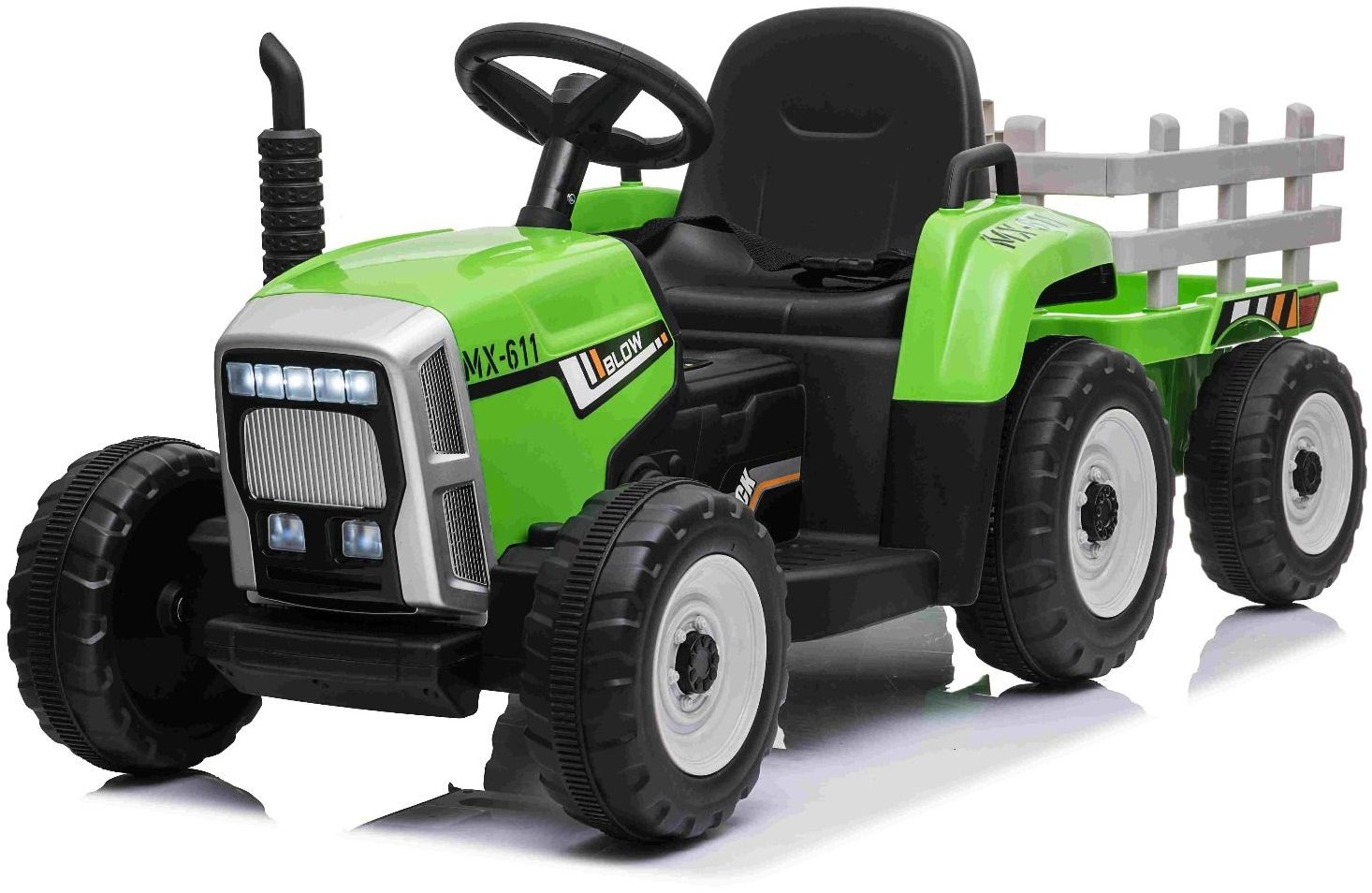 Traktor Workers s vlečkou, zelený