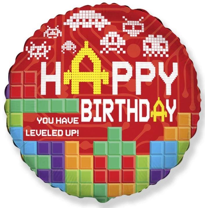 Balónik fóliový happy birthday – narodeniny – minecraft – 45 cm
