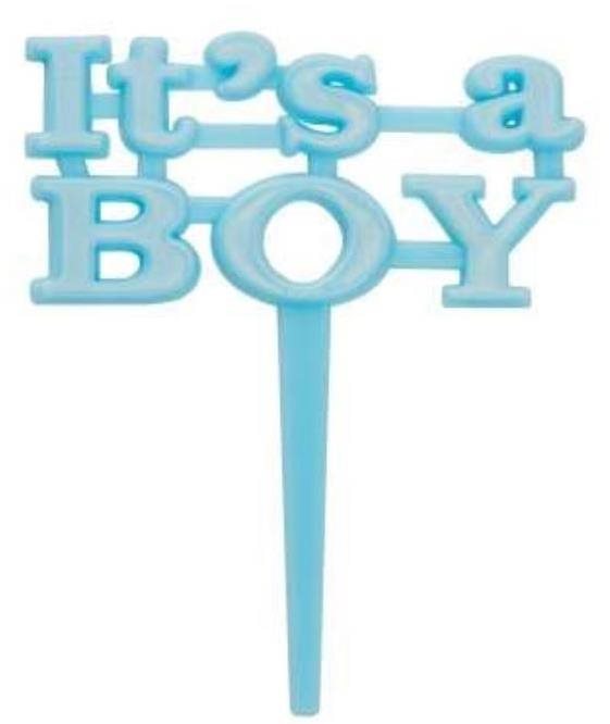 Zapichovadlá do cupcaku, 8 ks – baby shower „it's a boy" – chlapec