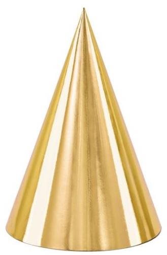 Party klobúčiky zlaté – 16 cm – 6 ks