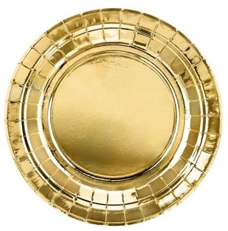 Papierové taniere zlaté 18 cm 6 ks