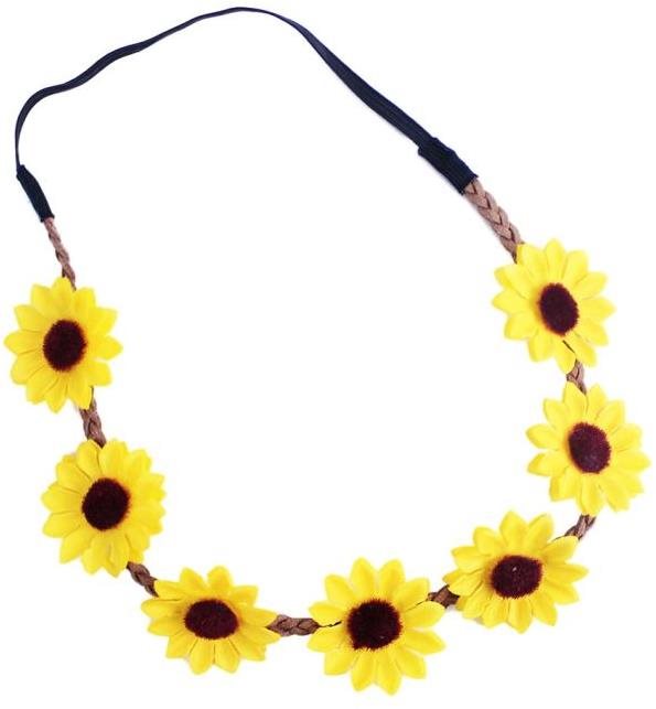 Čelenka kvety – kvet žltý – hippie – hipís