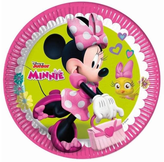 Papierové taniere myška „Minnie happy helpers“, 23 cm, 8 ks
