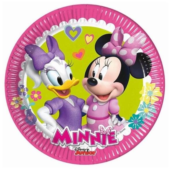 Papierové taniere myška „Minnie happy helpers", 20 cm, 8 ks