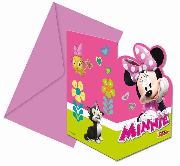 Pozvánky myška Minnie “Minnie Happy Helpers“ 6 ks