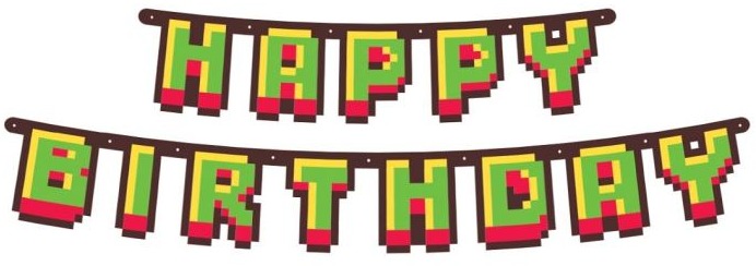 Girlanda – happy birthday – narodeniny – minecraft – 160 cm
