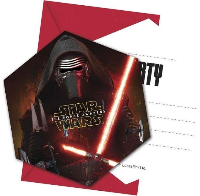 Pozvánky Star Wars – Hviezdne vojny – The Force Awaknes – 6 ks