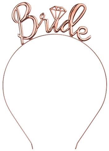 Párty kovová čelenka Bride, zlato-ružová