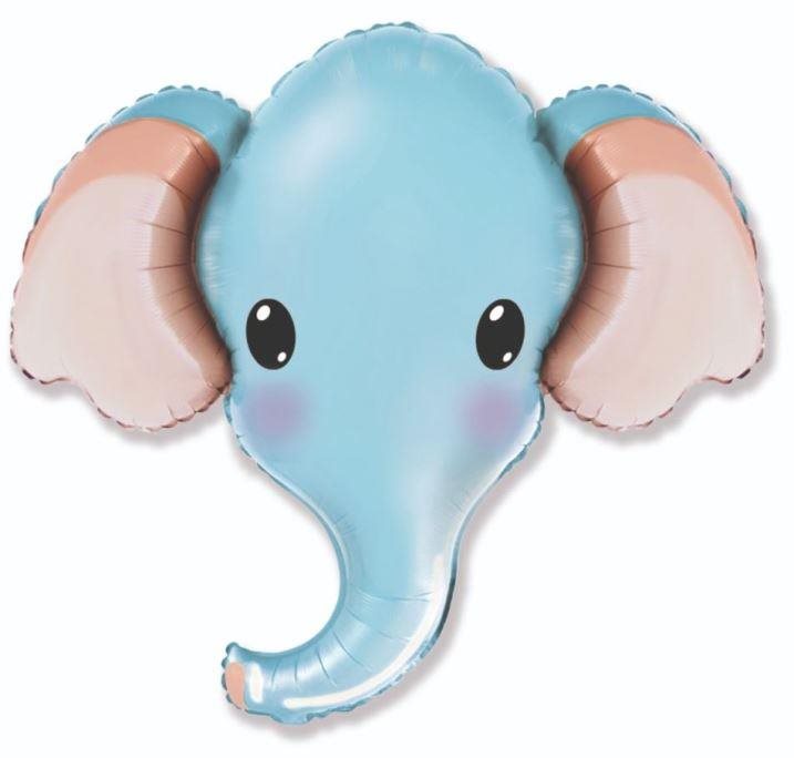 Fóliový balónik slon – modrý – safari – 81cm