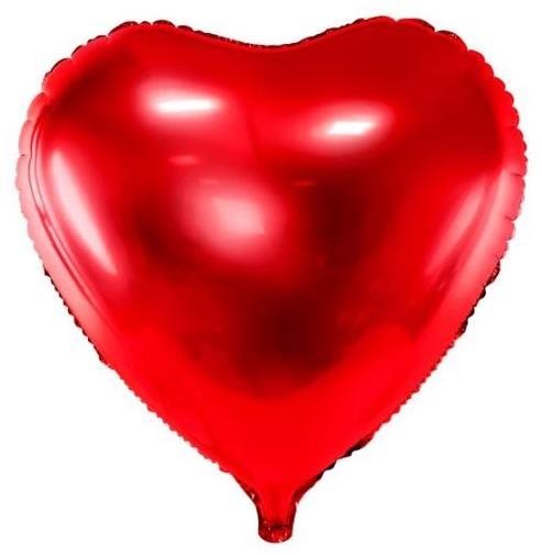 Fóliový balón srdce červené – Valentín – 45 cm