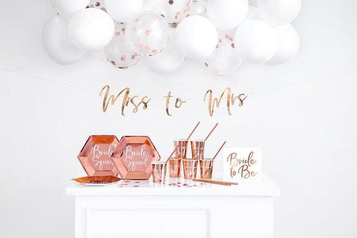 Party box ružovo-zlatý (rosegold) – bride to be (budúca nevesta) – rozlúčka so slobodou