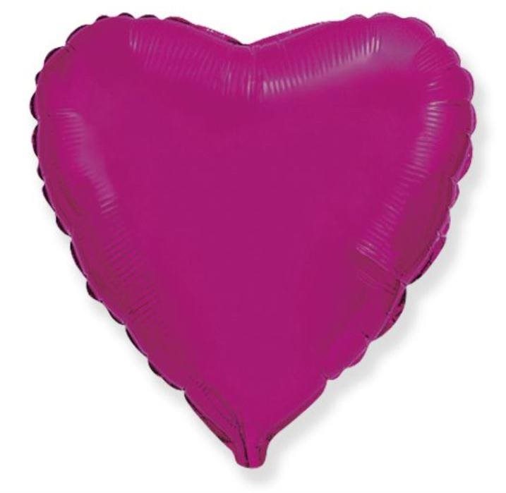 Balón fóliový 45 cm srdce tmavo ružové fuksia – Valentín/svadba