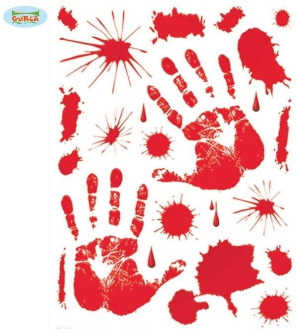 Dekorácia Halloween – krv – krvavé nálepky – 30 × 39 cm – 23 ks