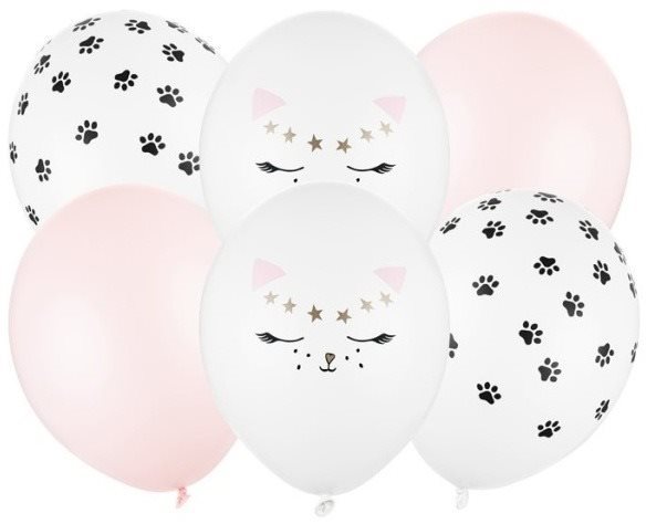 Súprava latexových balónikov – motív mačičky – 30 cm – 6 ks