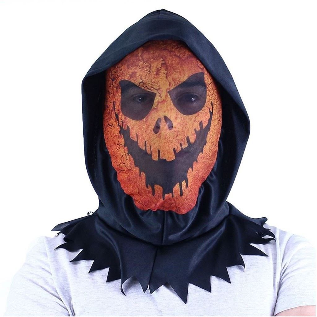 Maska tekvica – pumpkin oranžová textilná – halloween
