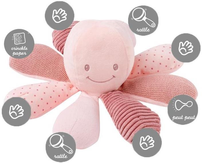 NATTOU Chobotnička 8 aktivít Lapidou pink