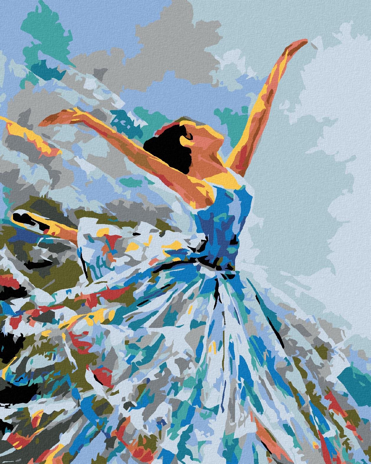 Maľovanie podľa čísel - Tancujúca baletka, 40 x 50 cm, bez rámu a bez napnutého plátna