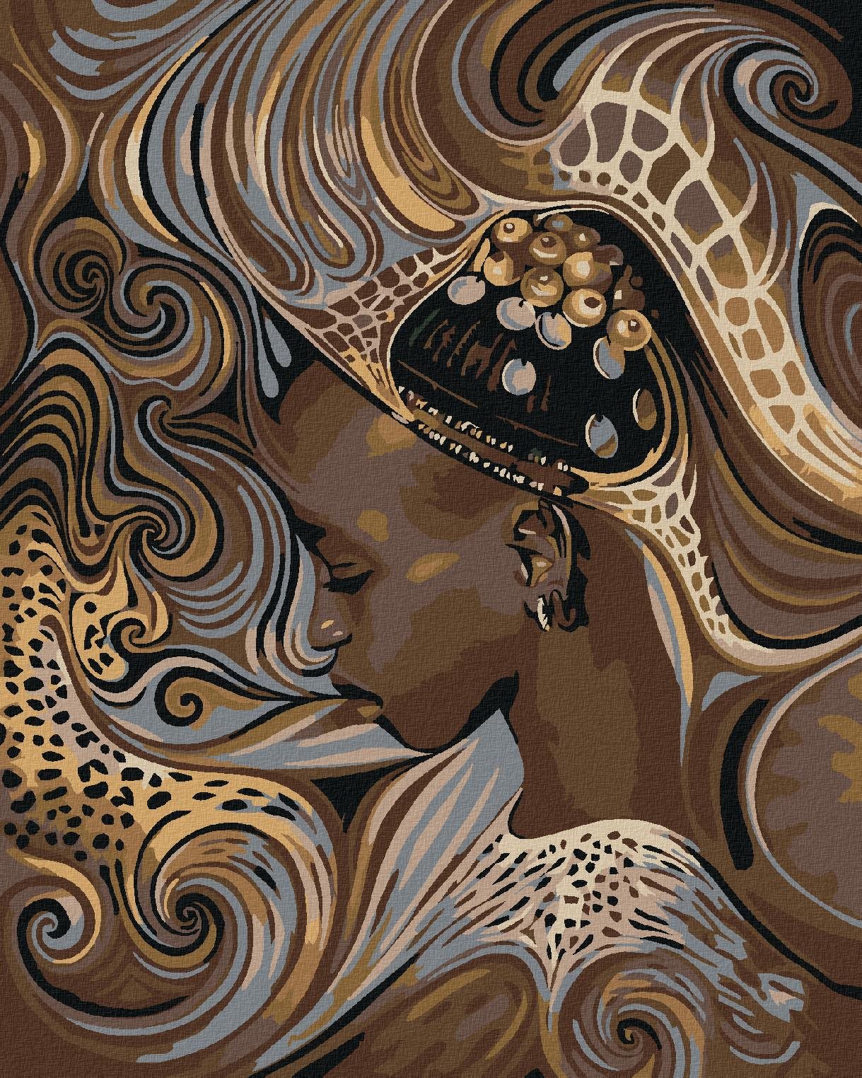 Maľovanie podľa čísel - Africké domorodé dievča, 40 x 50 cm, napnuté plátno na ráme