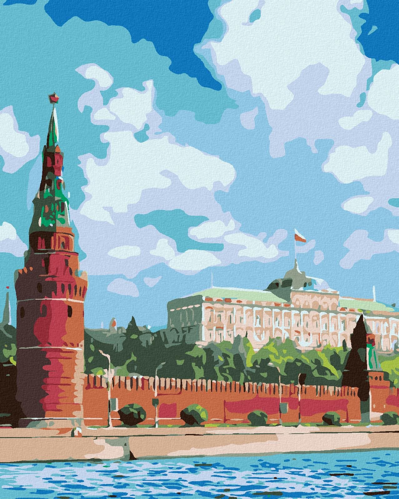 Maľovanie podľa čísel – Moskovský Kremeľ, 80 × 100 cm, napnuté plátno na rám