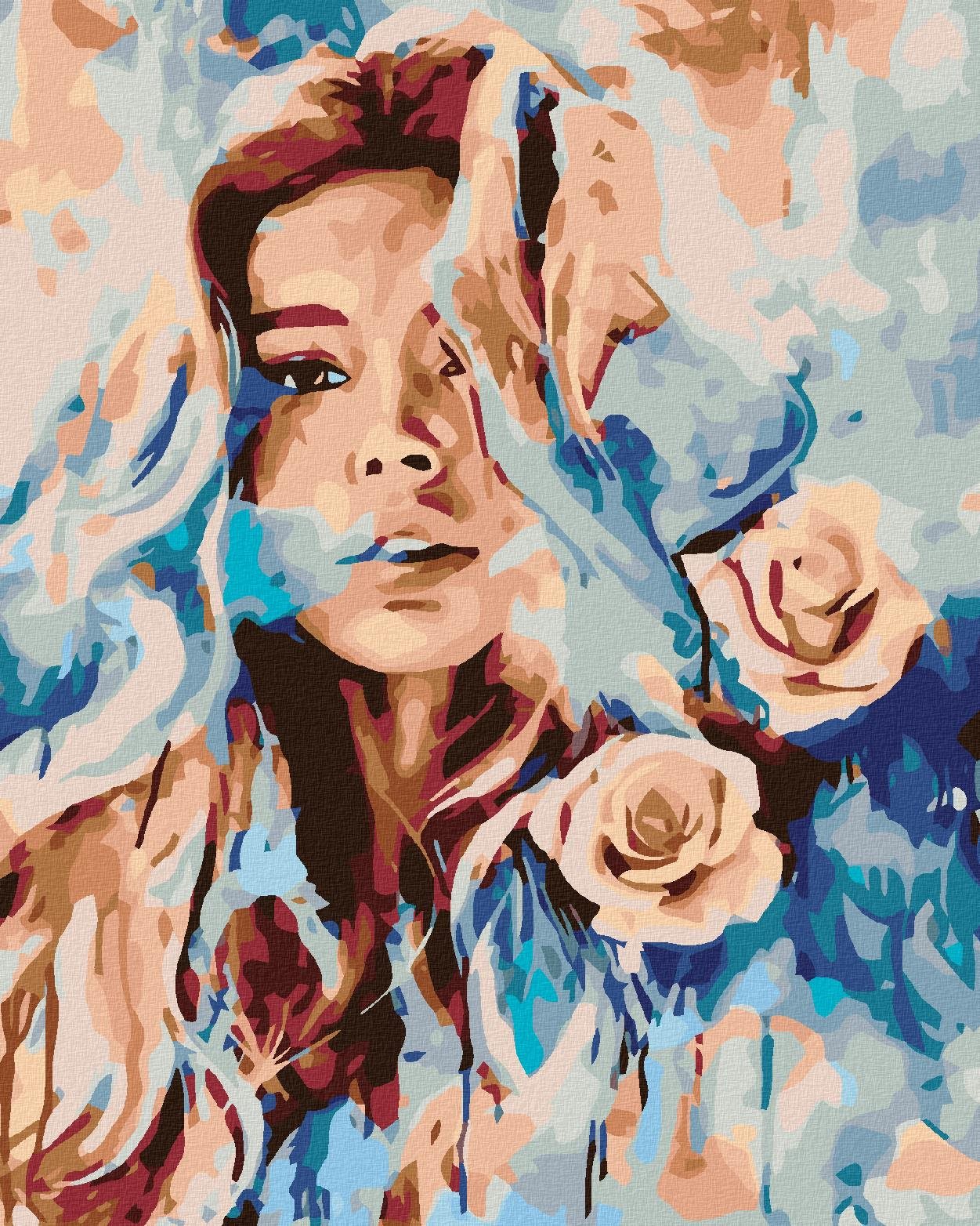 Maľovanie podľa čísel – Ružová žena, 80 × 100 cm, bez rámu a bez napnutia plátna