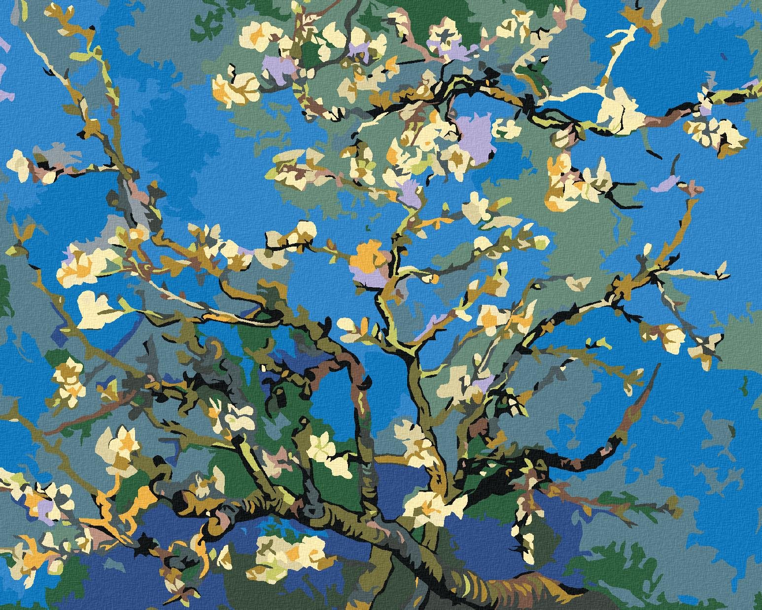 Maľovanie podľa čísel – Jarné kvety, 50 × 40 cm, bez rámu a napnutého plátna