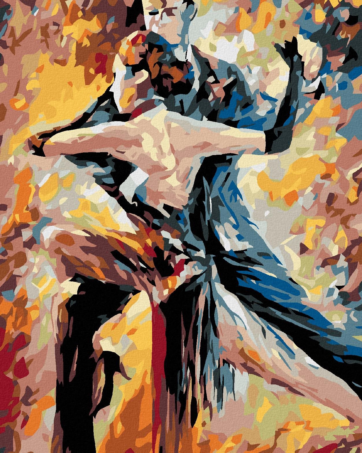 Maľovanie podľa čísel - Tanečný pár, 80 x 100 cm, bez rámu a bez napnutého plátna