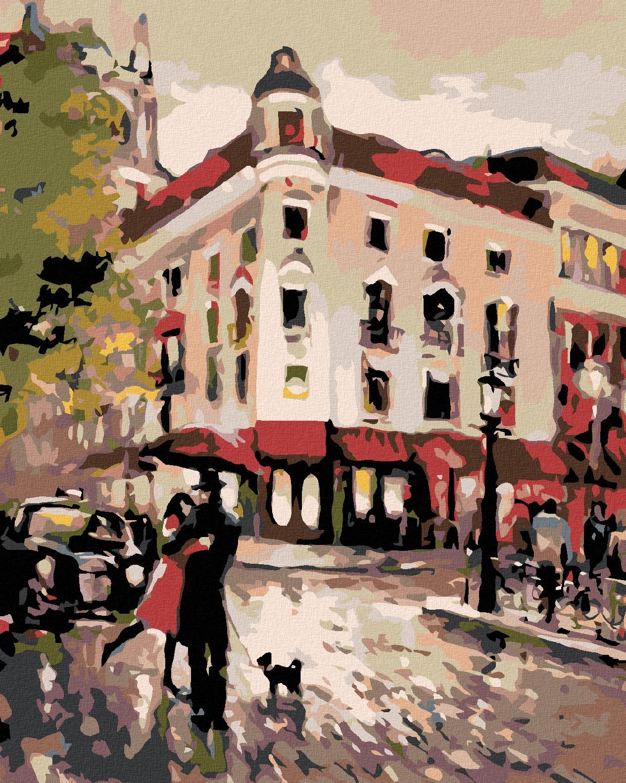 Maľovanie podľa čísel – Schôdzka na rohu, 40 × 50 cm, napnuté plátno na rám