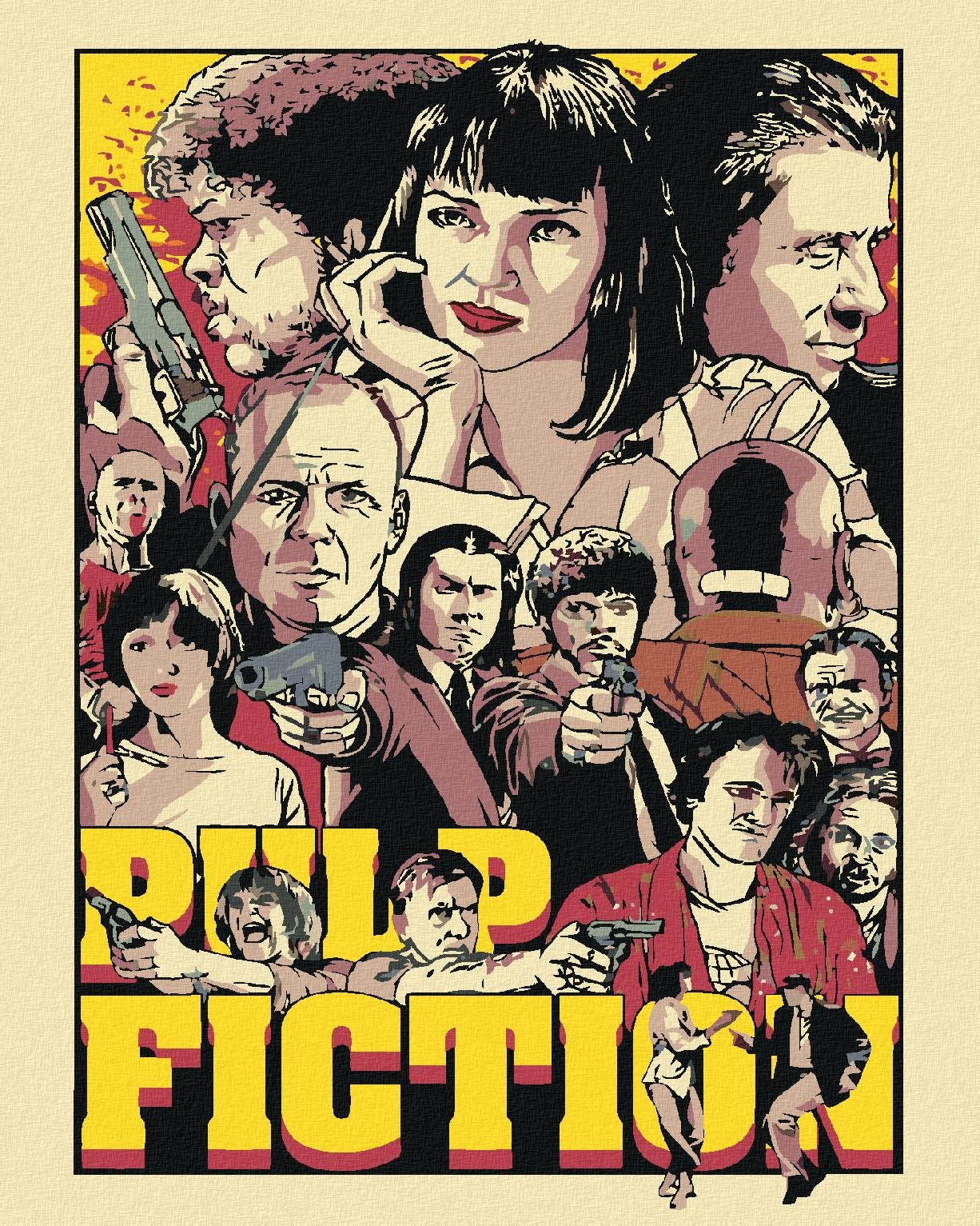 Maľovanie podľa čísel - Pulp Fiction, 80 x 100 cm, bez rámu a napnutého plátna