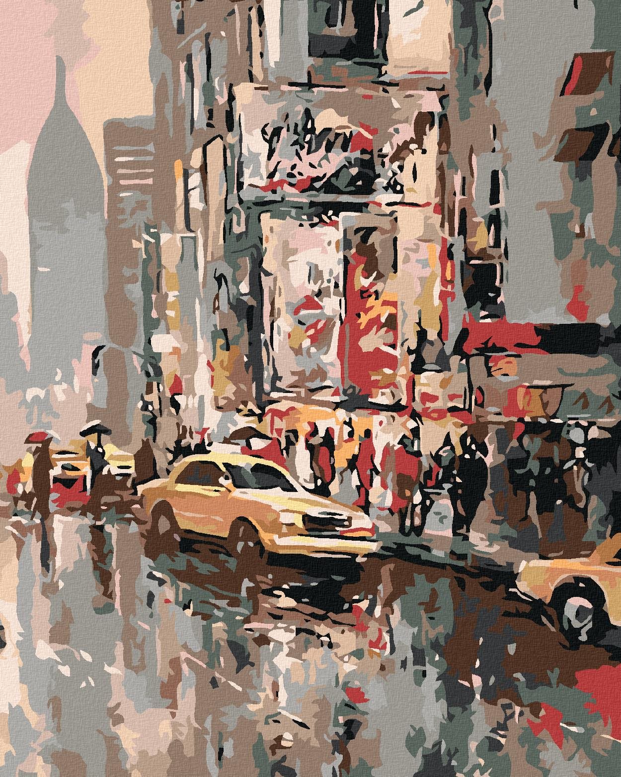 Maľovanie podľa čísel - Americké taxi, 80 x 100 cm, bez rámu a napnutého plátna