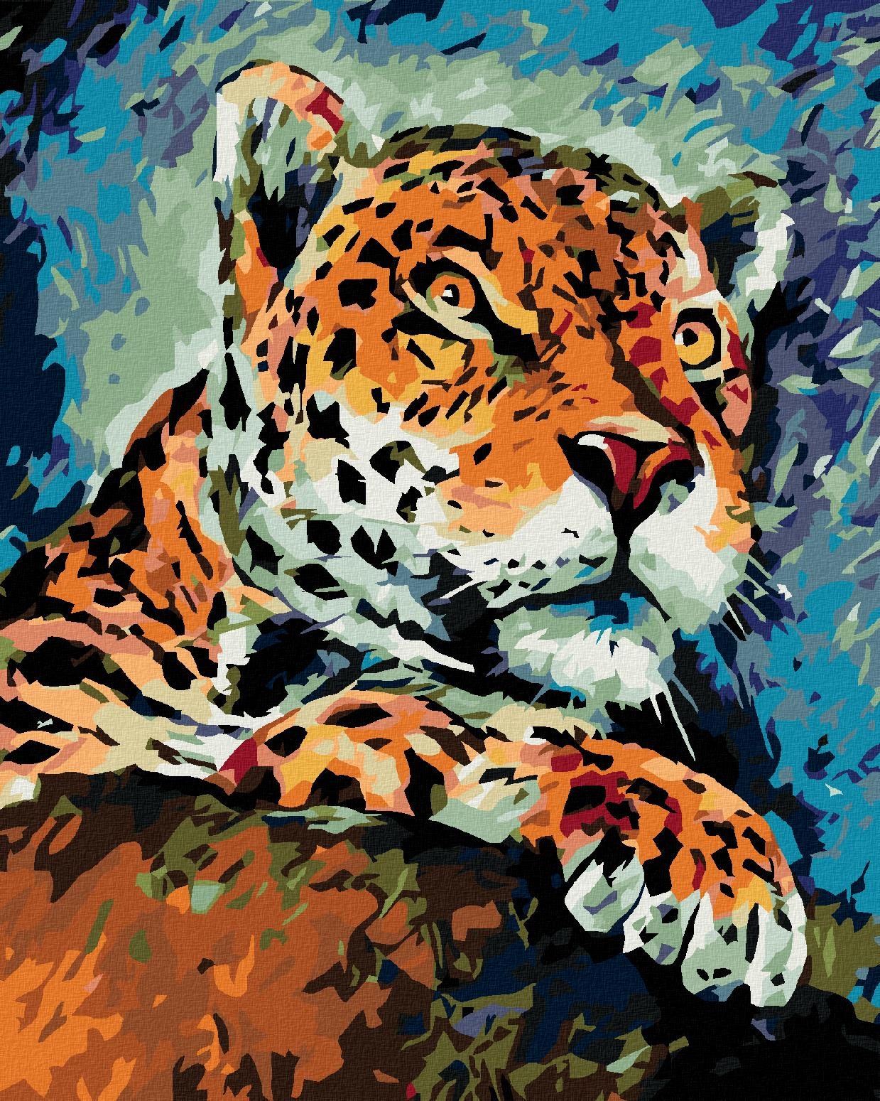 Maľovanie podľa čísel – Číhajúci gepard, 80 × 100 cm, plátno napnuté na rám
