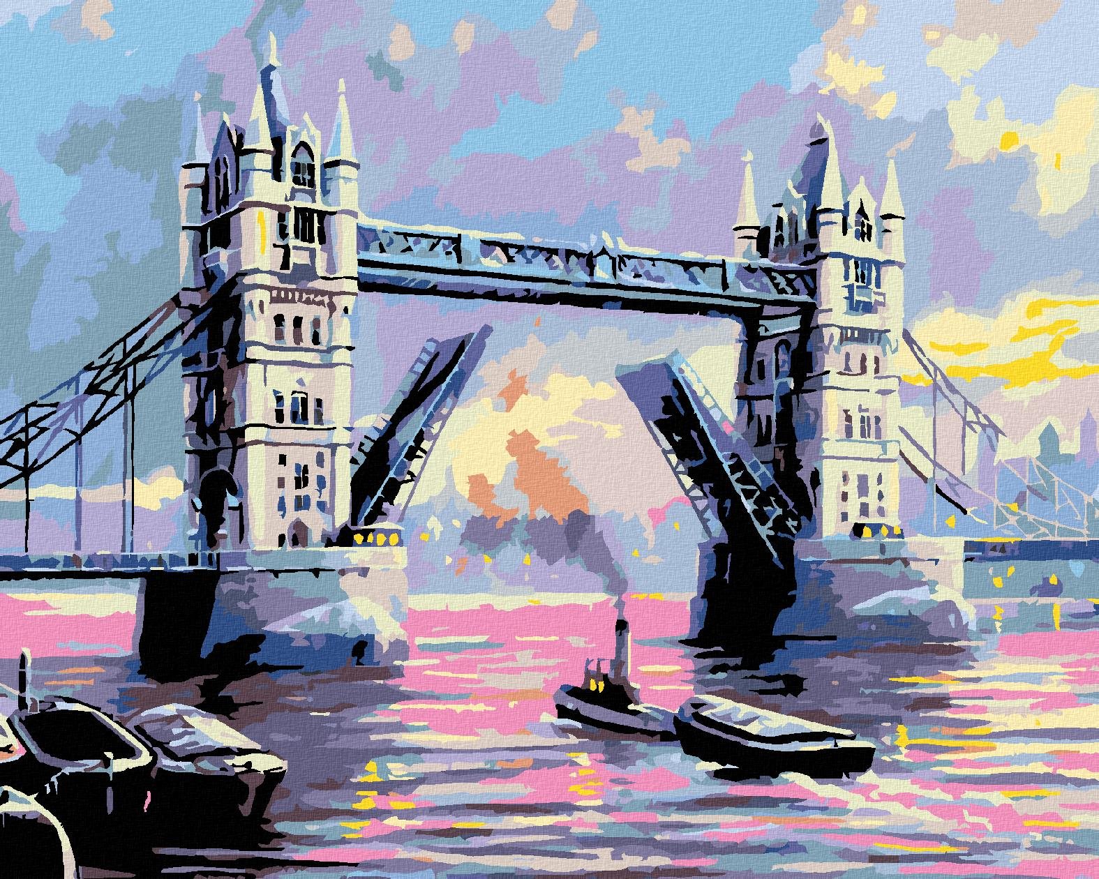 Maľovanie podľa čísel – Tower Bridge Londýn, 50 × 40 cm, bez rámu a bez napnutia plátna