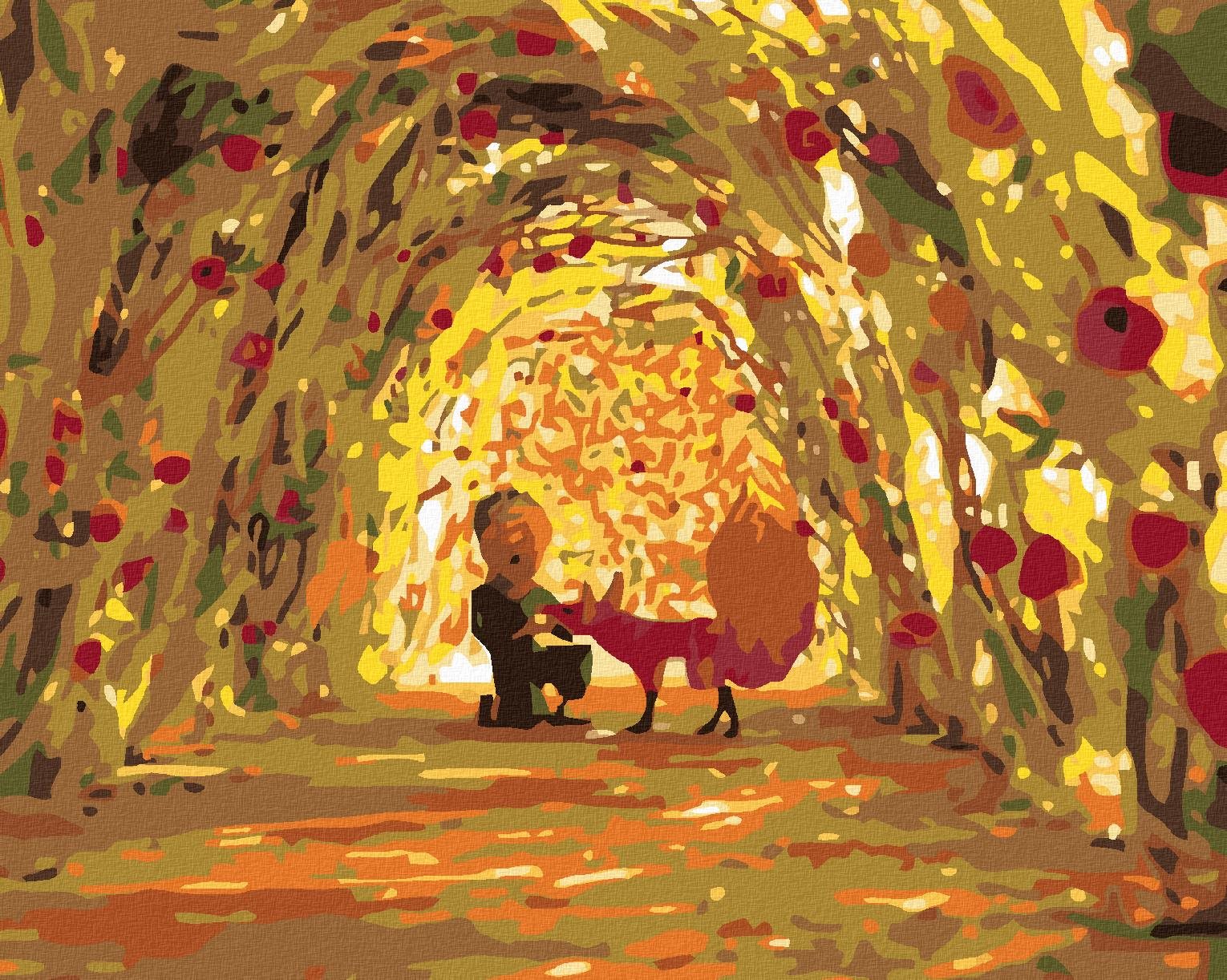 Maľovanie podľa čísel – Malý princ v tuneli z ruží, 100 × 80 cm, bez rámu a bez napnutého plátna