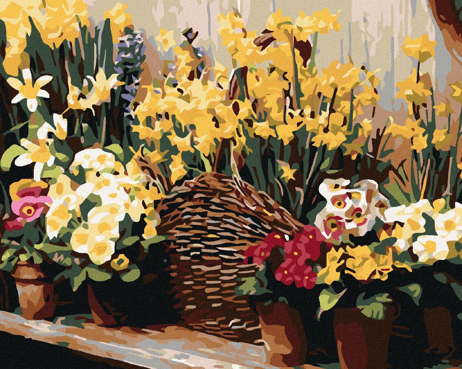 Maľovanie podľa čísel – Veľa kvetov, 50 × 40 cm, bez rámu a bez napnutého plátna