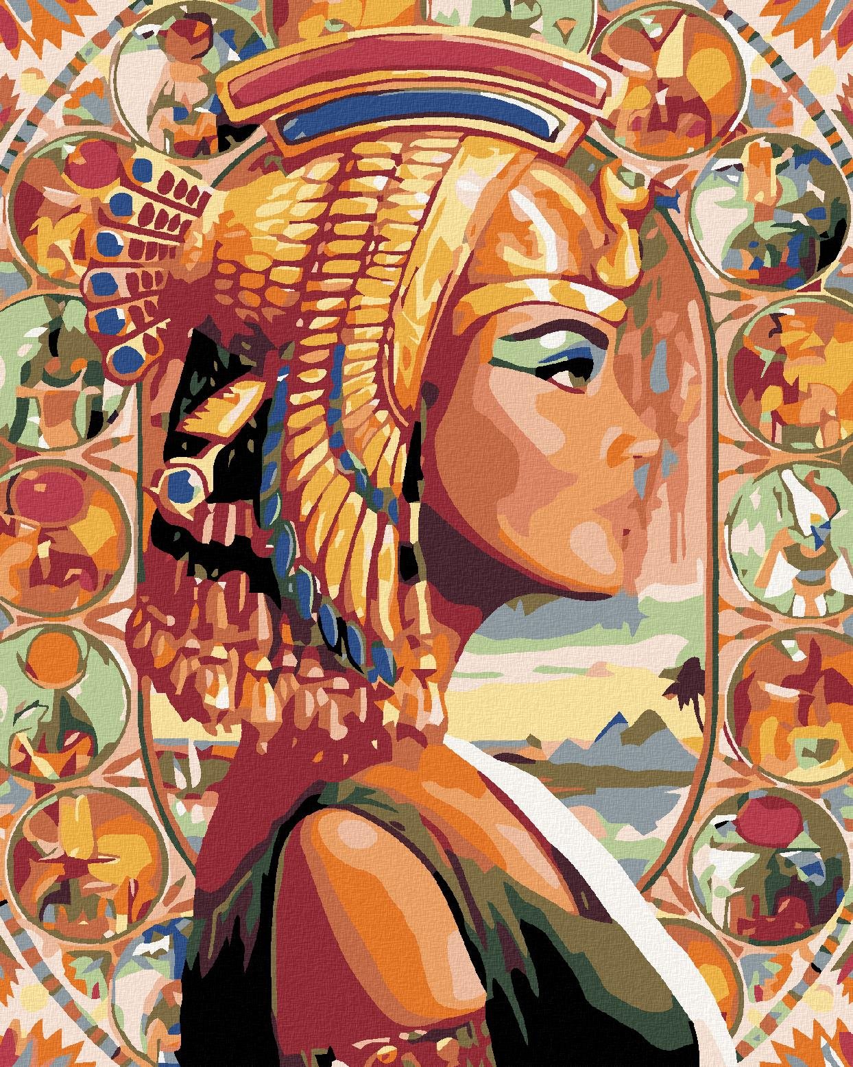 Maľovanie podľa čísel - Kráľovná Egypta, 40 x 50 cm, napnuté plátno na ráme