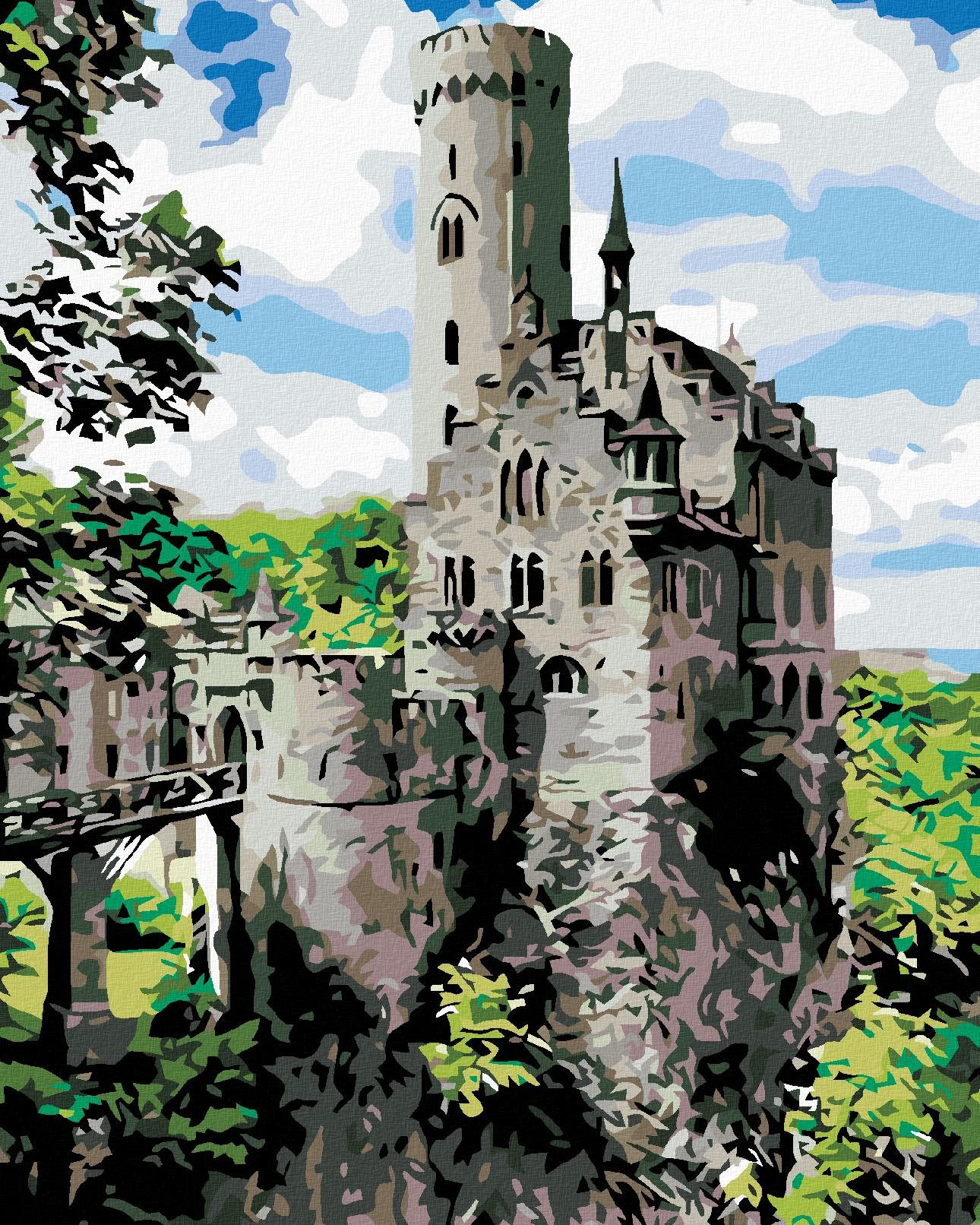 Maľovanie podľa čísel - Rytiersky hrad, 40 x 50 cm, bez rámu a napnutého plátna