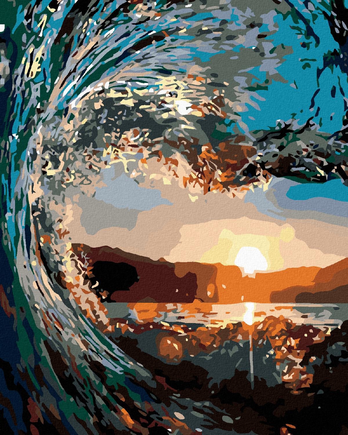 Maľovanie podľa čísel – Vlna, 40 × 50 cm, vypnuté plátno na rám