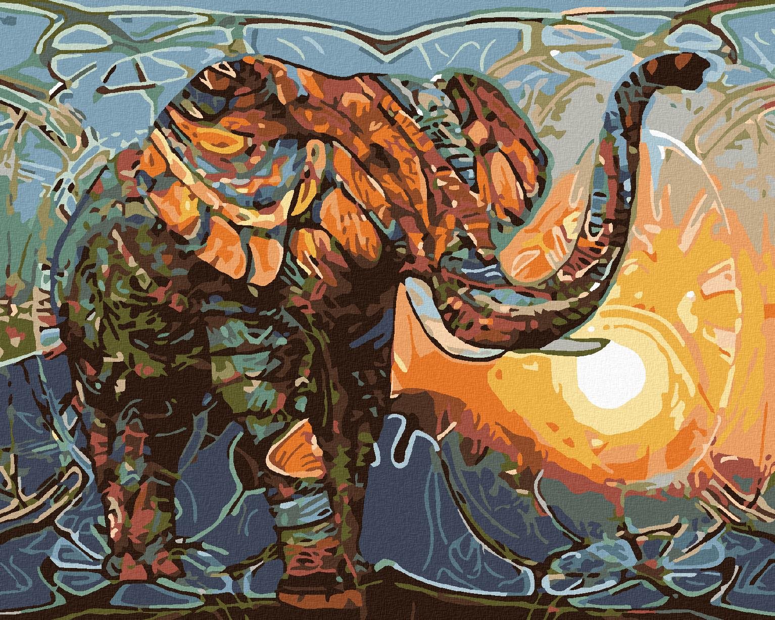 Maľovanie podľa čísel – Slon I, 100 × 80 cm, napnuté plátno na rám