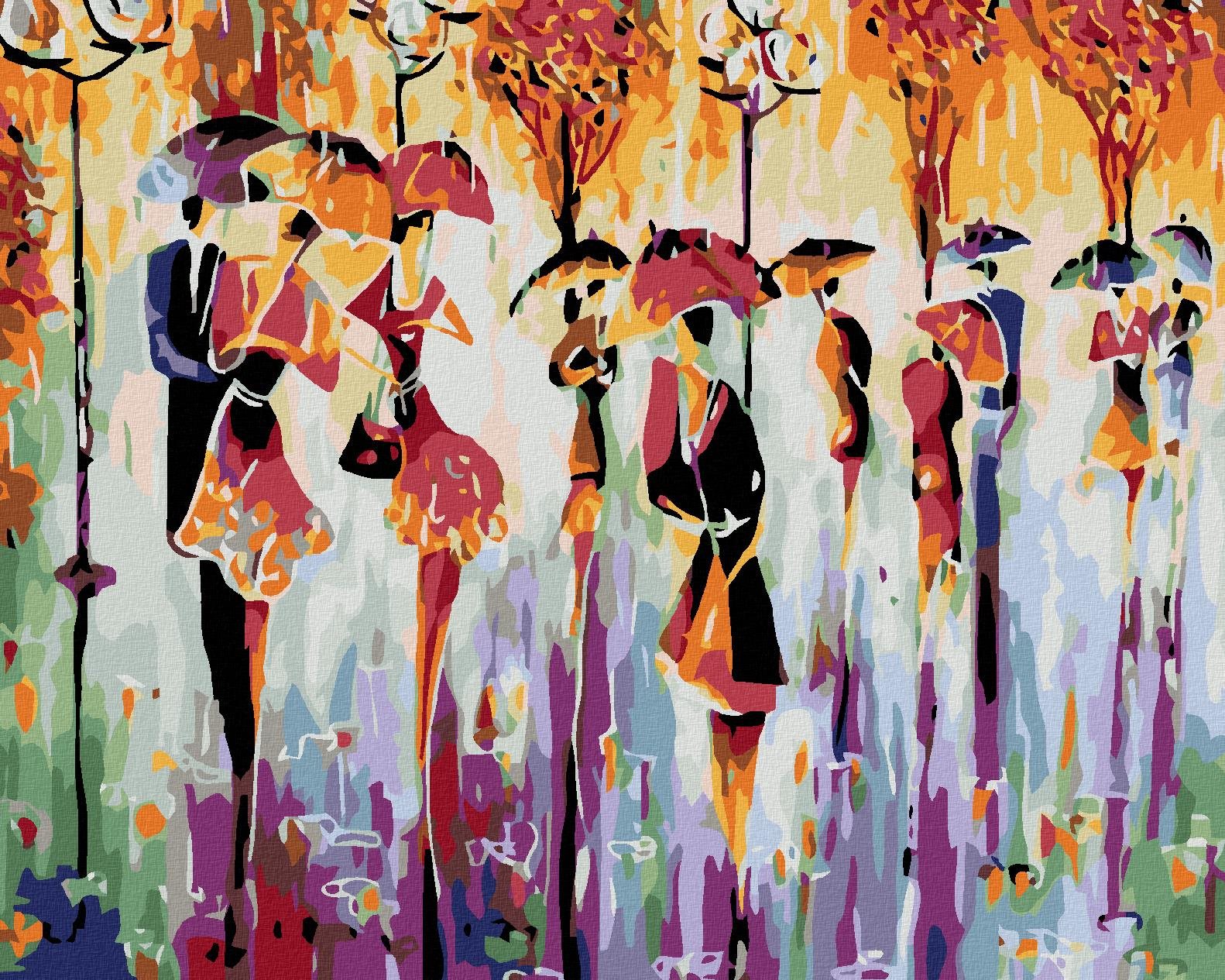 Maľovanie podľa čísel – Farebné siluety, 100 × 80 cm, napnuté plátno na rám