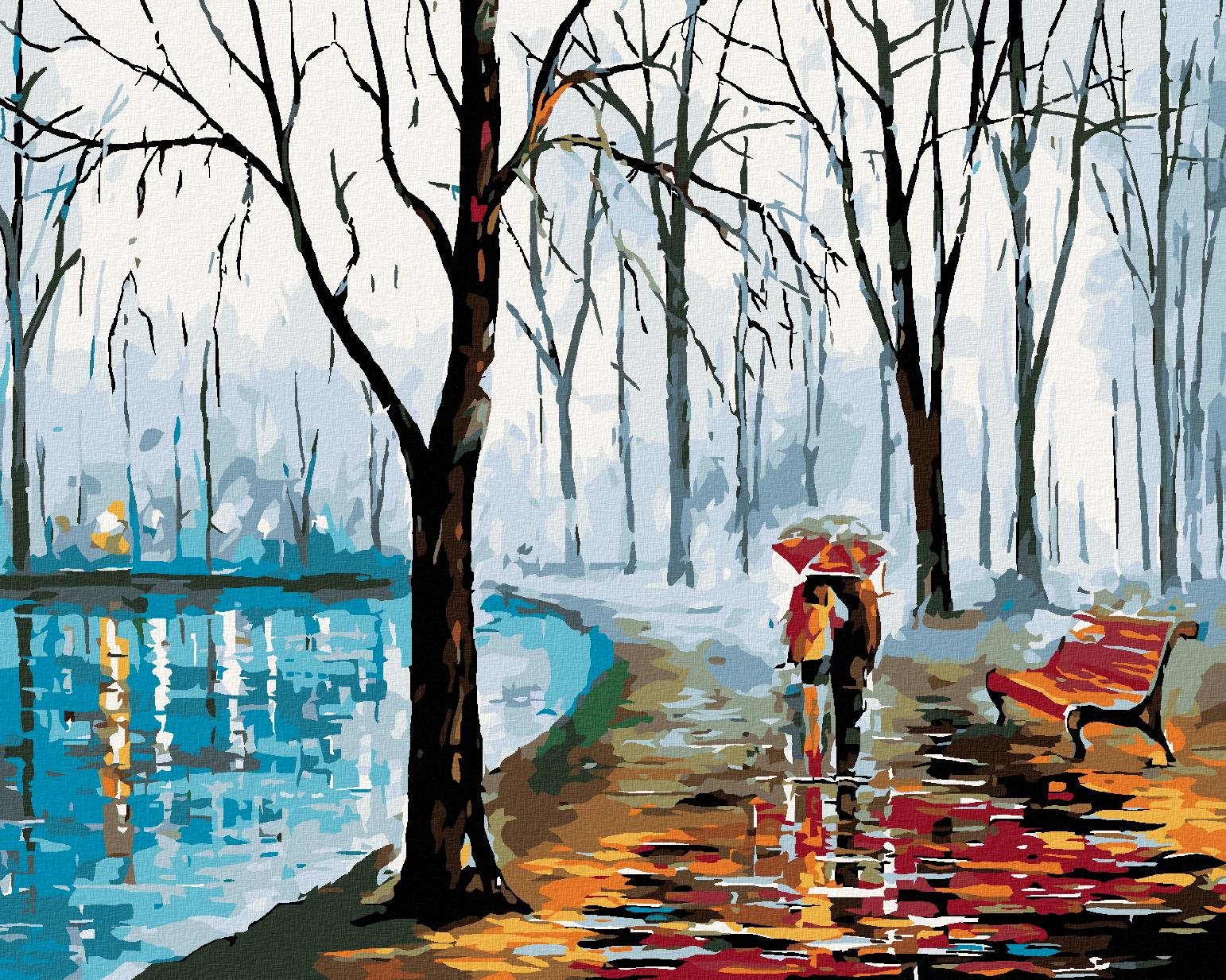 Maľovanie podľa čísel – Na prechádzke pri vode, 50 × 40 cm, napnuté plátno na rám
