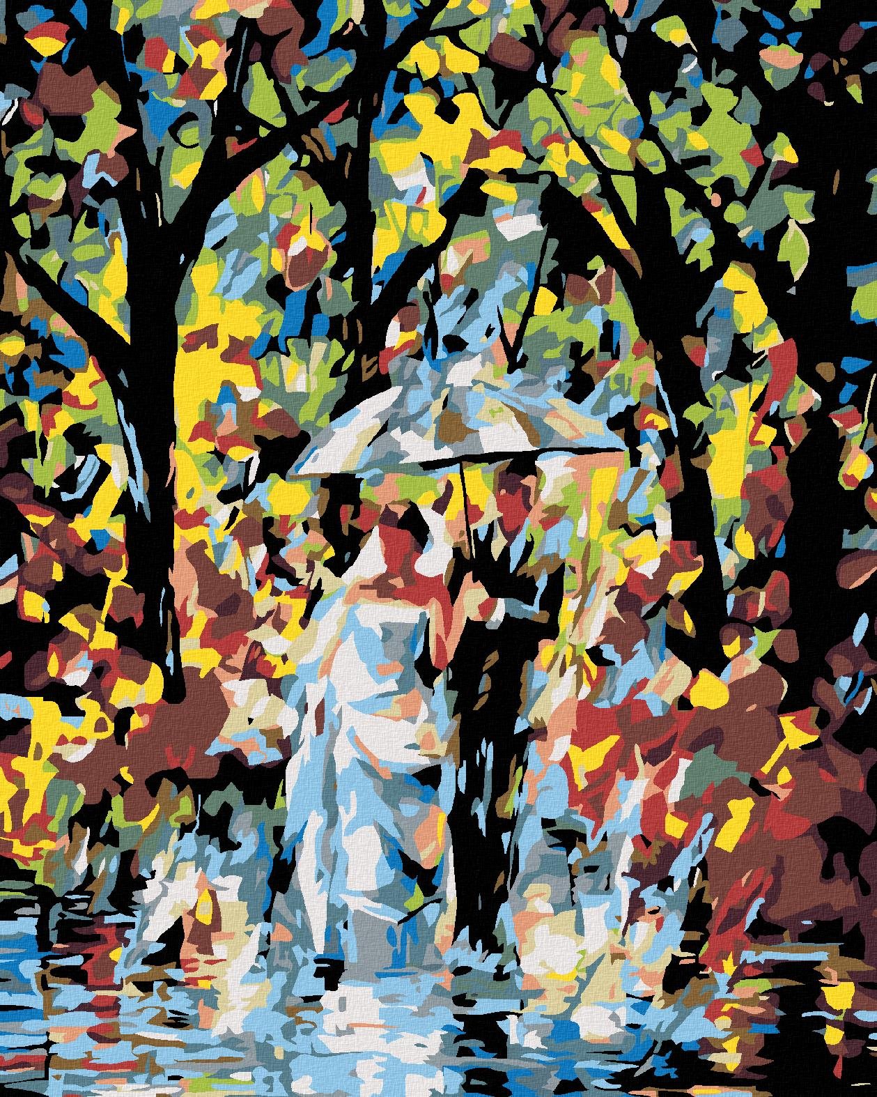Maľovanie podľa čísel – Nevesta so ženíchom v daždi, 80 × 100 cm, bez rámu a bez napnutia plátna