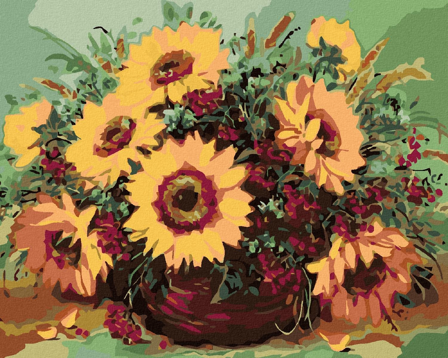 Maľovanie podľa čísel – Krásne žlté slnečnice, 100 × 80 cm, napnuté plátno na rám