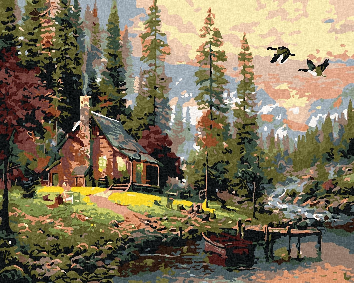 Maľovanie podľa čísel – Nový zrub, 50 × 40 cm, bez rámu a bez vypnutia plátna