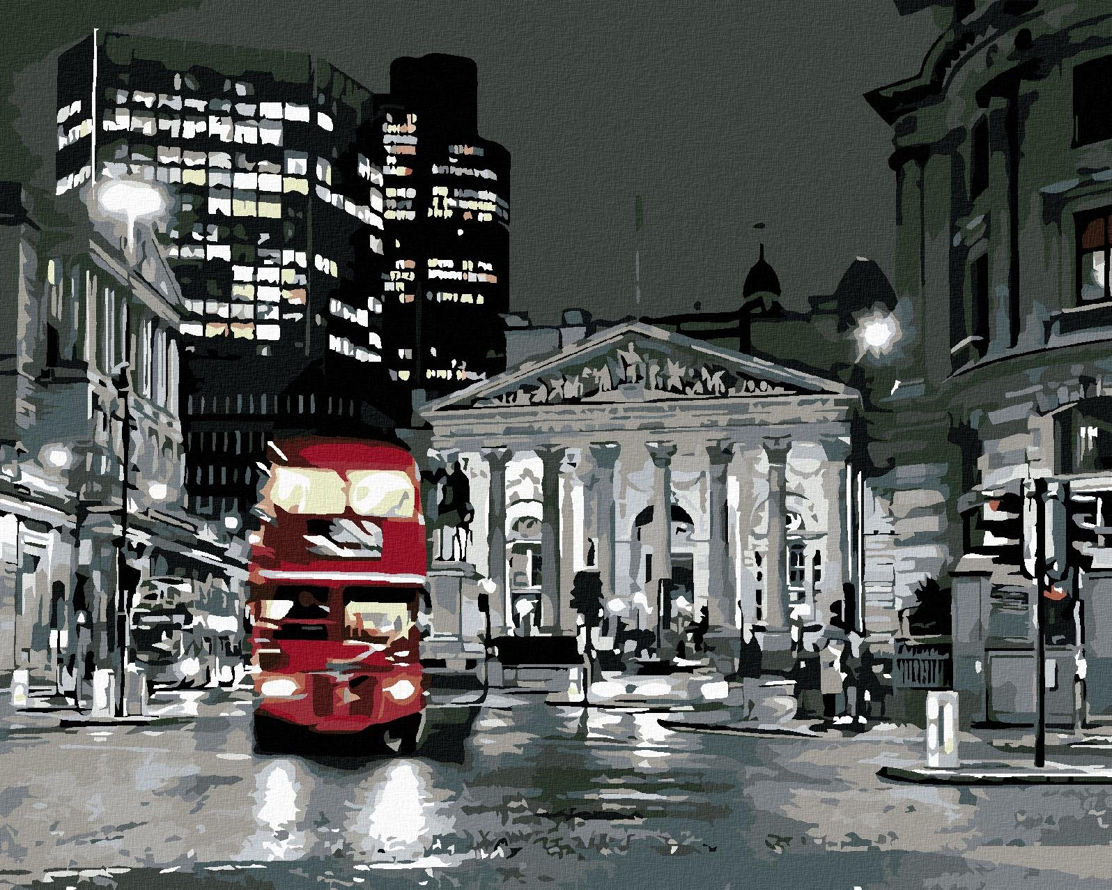 Maľovanie podľa čísel – Londýnsky bus, 100 × 80 cm, napnuté plátno na rám